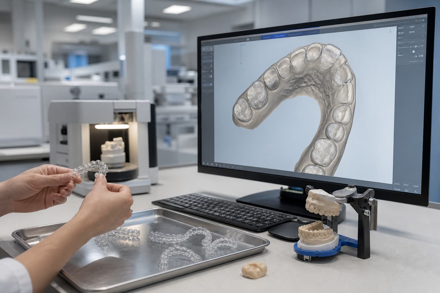 Workflow til fremstilling af clear aligners: Fra digitalt scan til færdig skinne